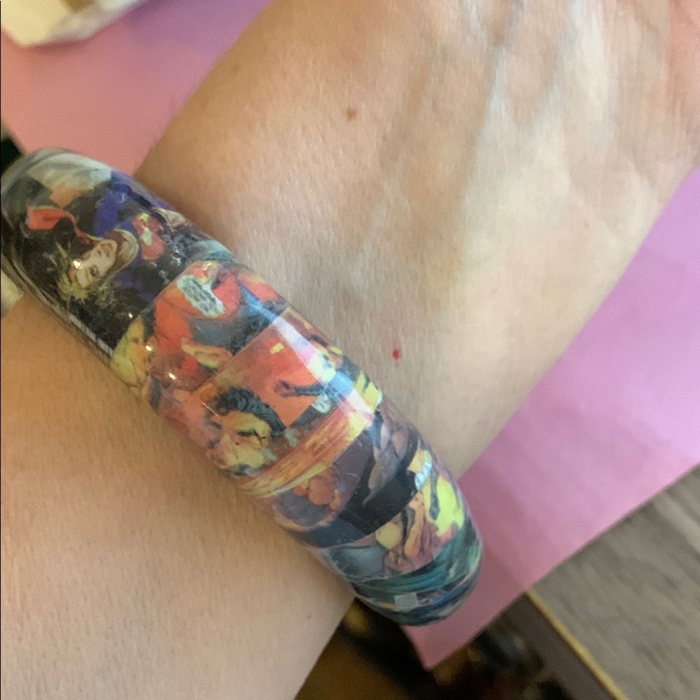 Colorful Graphic Bangle Bracelet - Picture 6 of 8